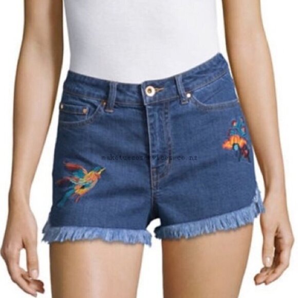 Highline Pants - ** Highline Collective High Waist Embroidered Jean Shorts Size 29